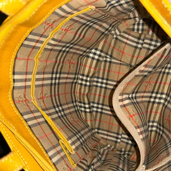 Vintage Burberrys Mustard Leather Satchel – Equestrian Knight - Picture 5 of 16